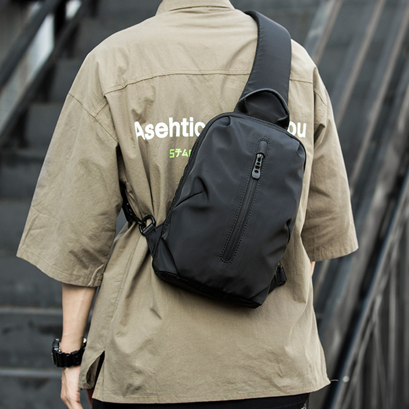 Women'S Best Bags For Travel - MOYYI シンプルファッション防水ナイロンメンズスリングバッグ軽量クロスボディチェストバッグ女性スポーツ旅行ワンショルダーバッグ