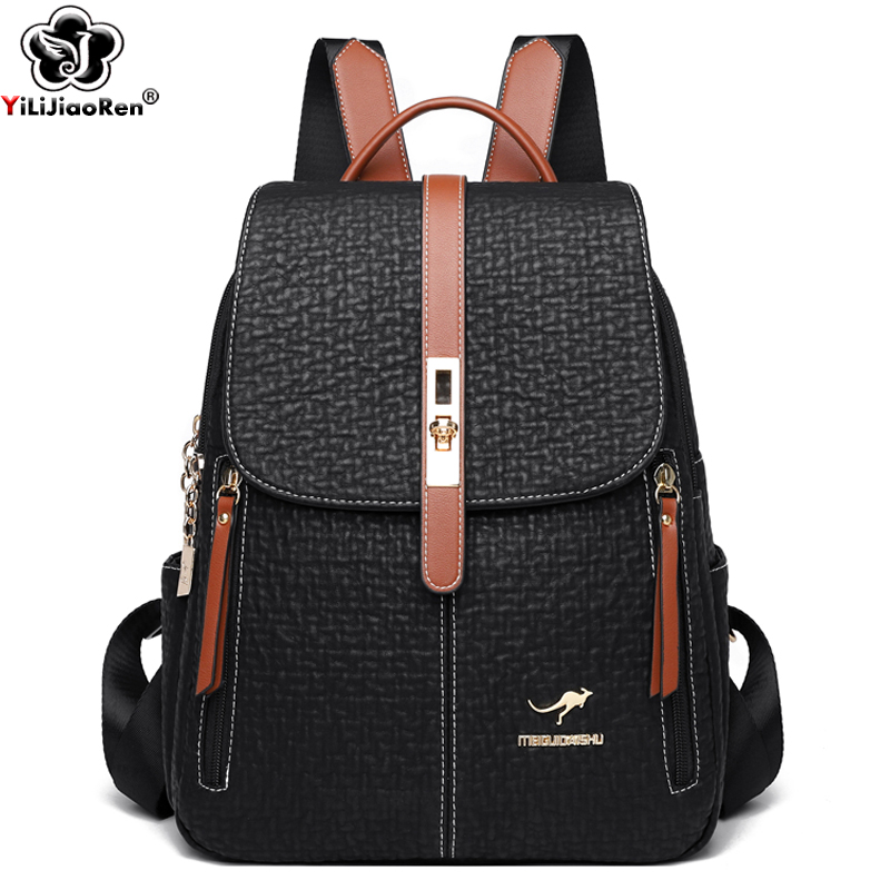Women Bags In Sale - ファッションバックパック女性の高品質レザー Bagpack 女性のためのリュックサック大容量スクールバッグ女性旅行バッグ Mochilas