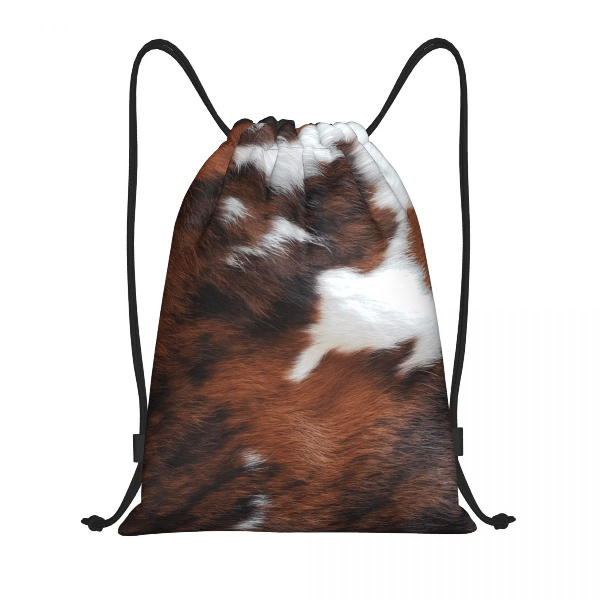 Women'S Yoga Bags - カスタム牛革巾着バッグ トレーニングヨガバックパック 男女兼用 動物毛皮風 スポーツジムサックパック