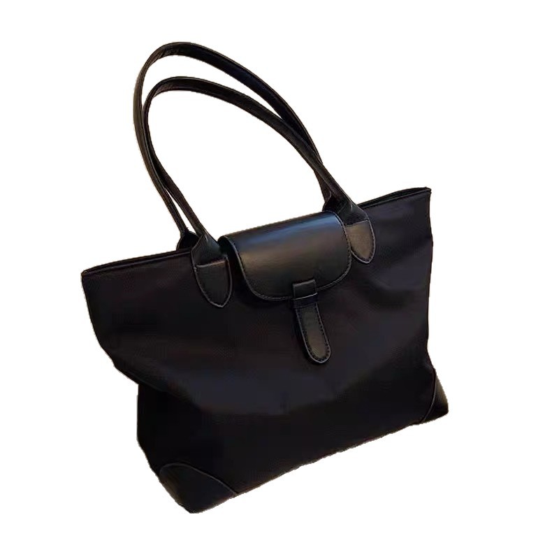 Women Bags Polene - 女性用オックスフォードナイロン製トートバッグ 大容量 フロントフラップ バックル開閉 ショルダーバッグ 軽量