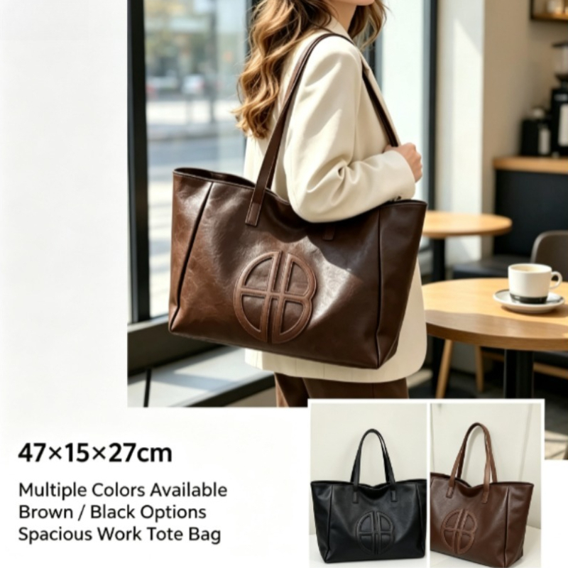 Women Bags 2026 Trends - 2026年ニューレトロ大容量レディーストートバッグ、シンプルカジュアルファッションショルダーハンドバッグ、毎日の通勤に