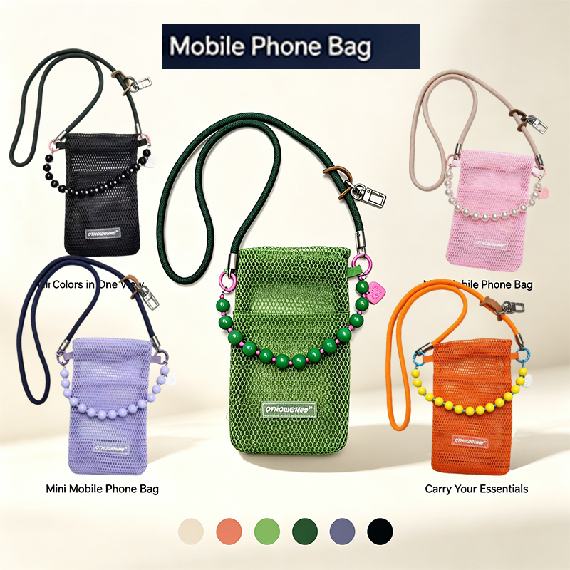 Women'S Crossbody Bags - 甘くてフレッシュな女性用携帯電話バッグ、夏スタイルのかわいいミニショルダーバッグ、クロスボディメッシュポータブルコスメティックバッグ、ミニ携帯電話バッグ