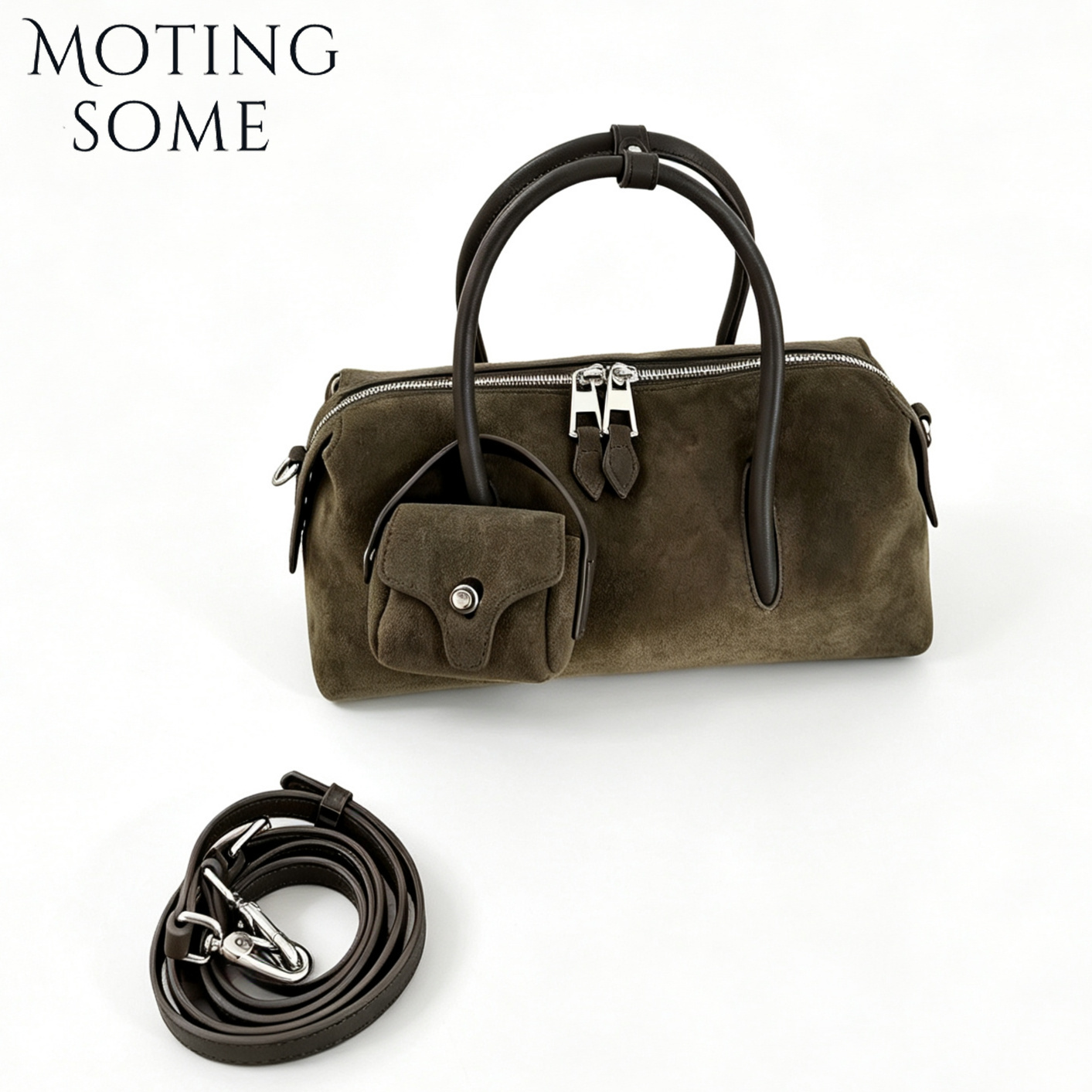 MOTINGSONE レディース スエードレザー ボストンバ - Women Bags Polene のレビューと価格