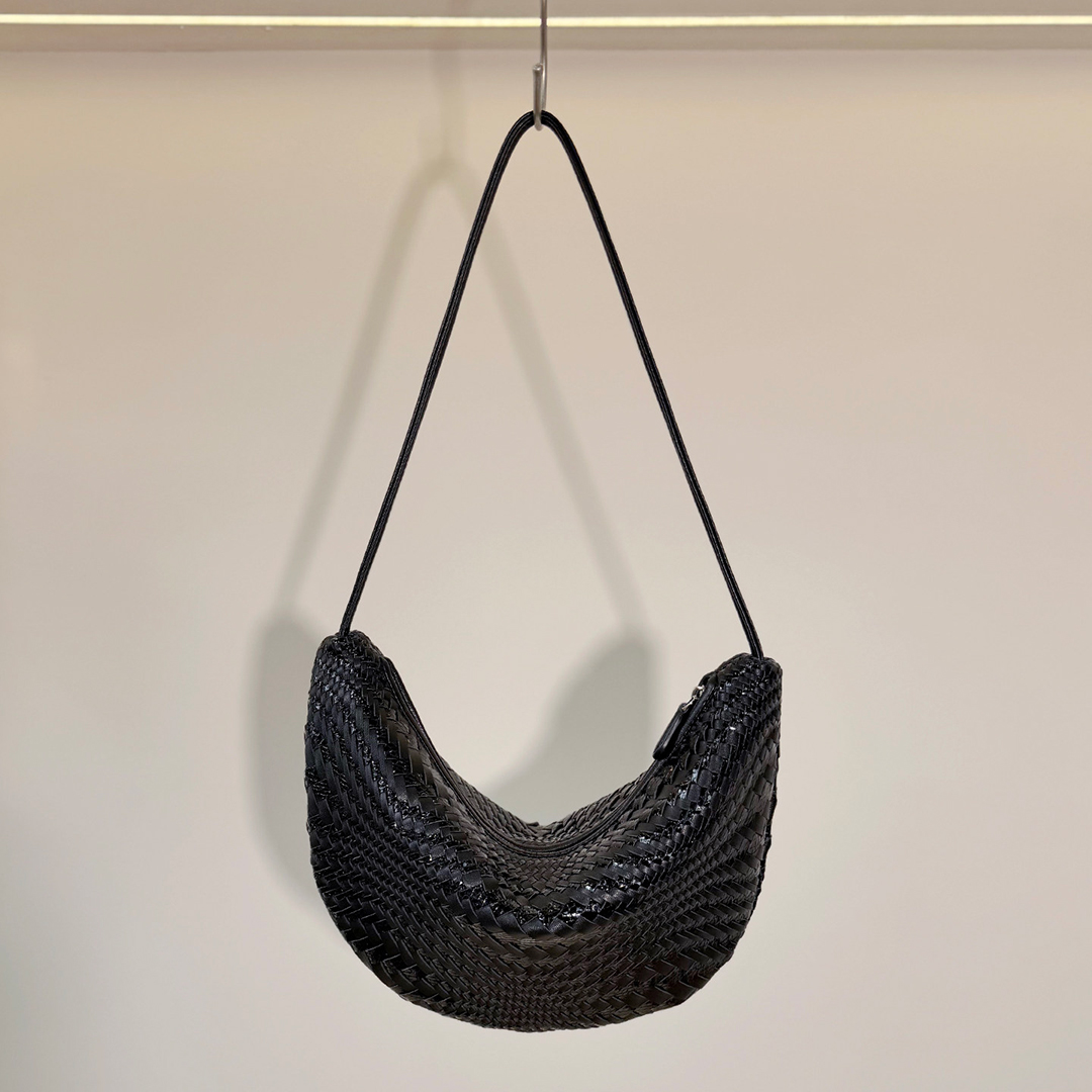 Mendy 編み込みバナナバッグ女性用レザーストリップ織りダ - Women Bags Polene のレビューと価格