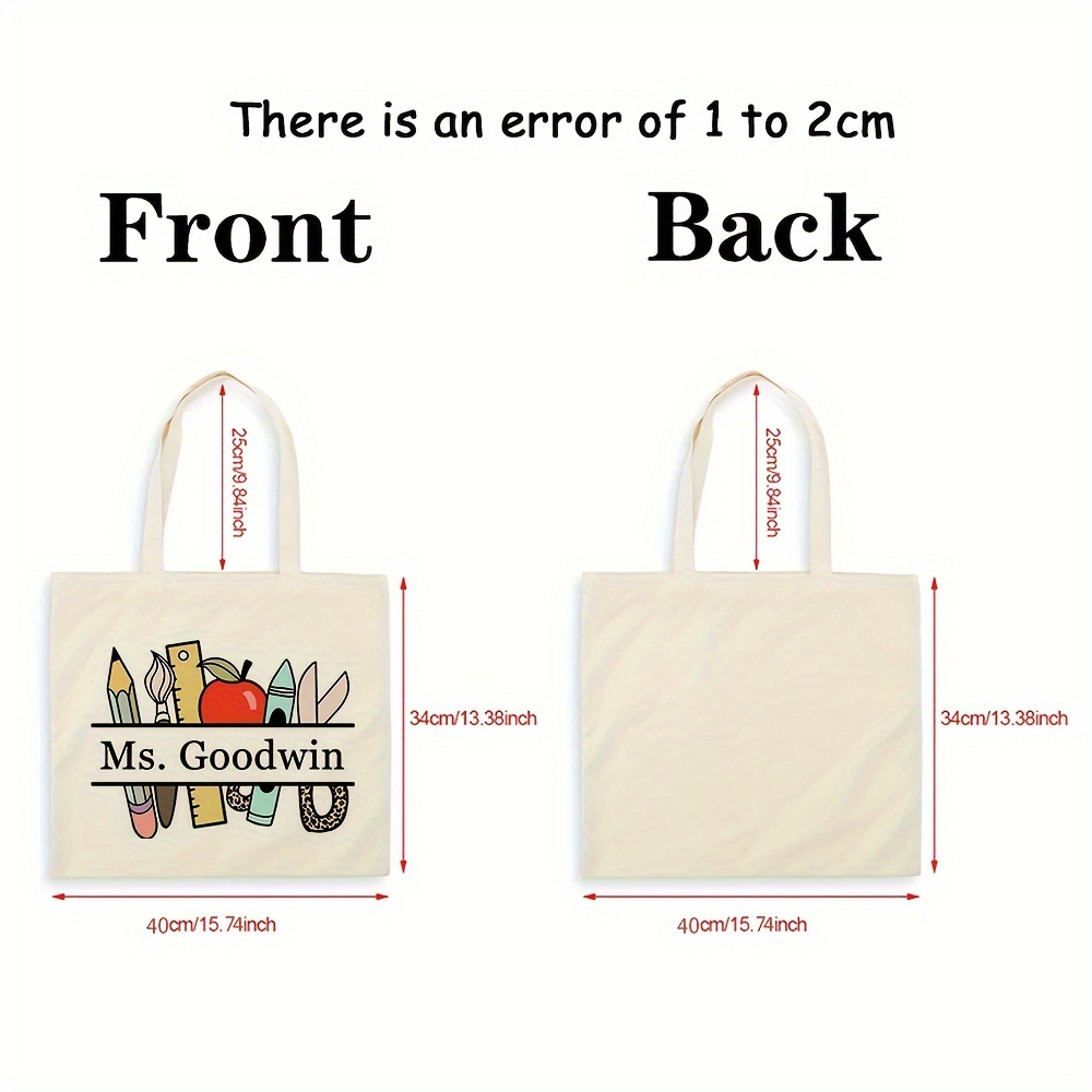 カスタム先生名柄トートバッグ |   ポリエステル製ショルダ - Women'S Best Bags For Travel のレビューと価格