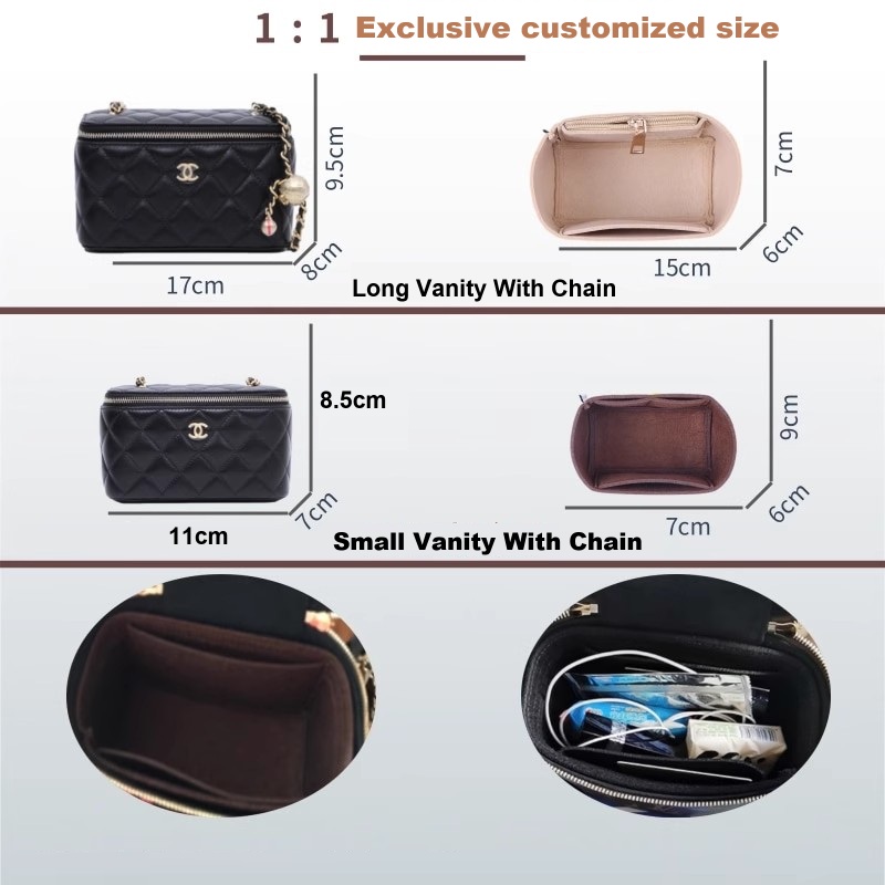 フェルトインサートバッグオーガナイザー CCバニティ用 チェ - Women Vanity Bags のレビューと価格