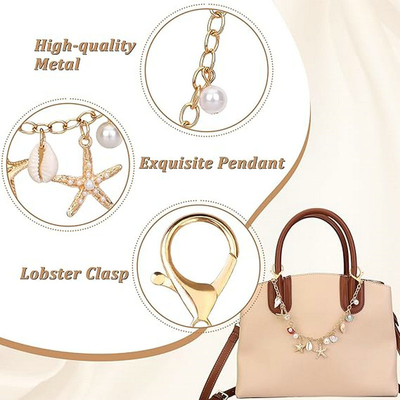 バッグチャームハンドバッグ用ゴールデンキーホルダー財布シェル - Women Bags Golden のレビューと価格