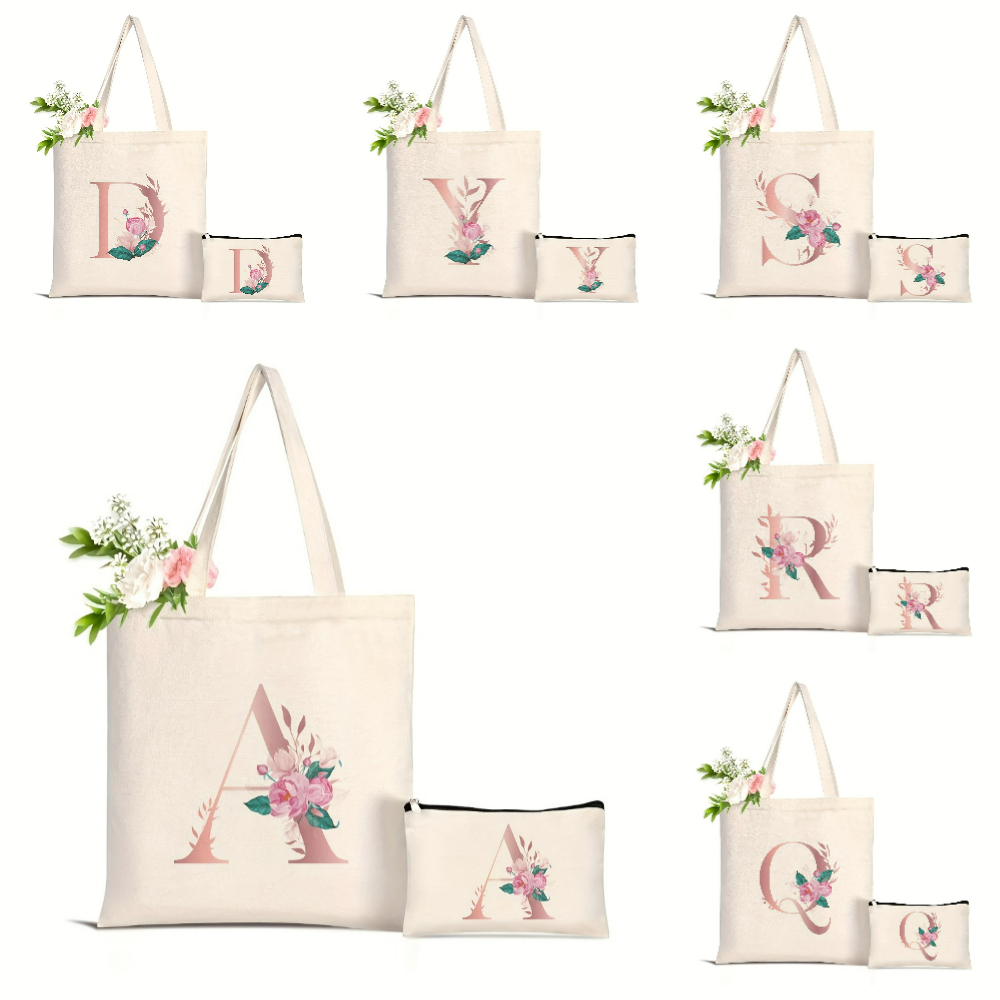 1個入り 花柄ラブレタープリント トートバッグ 大容量 レデ - Women'S Yoga Bags のレビューと価格