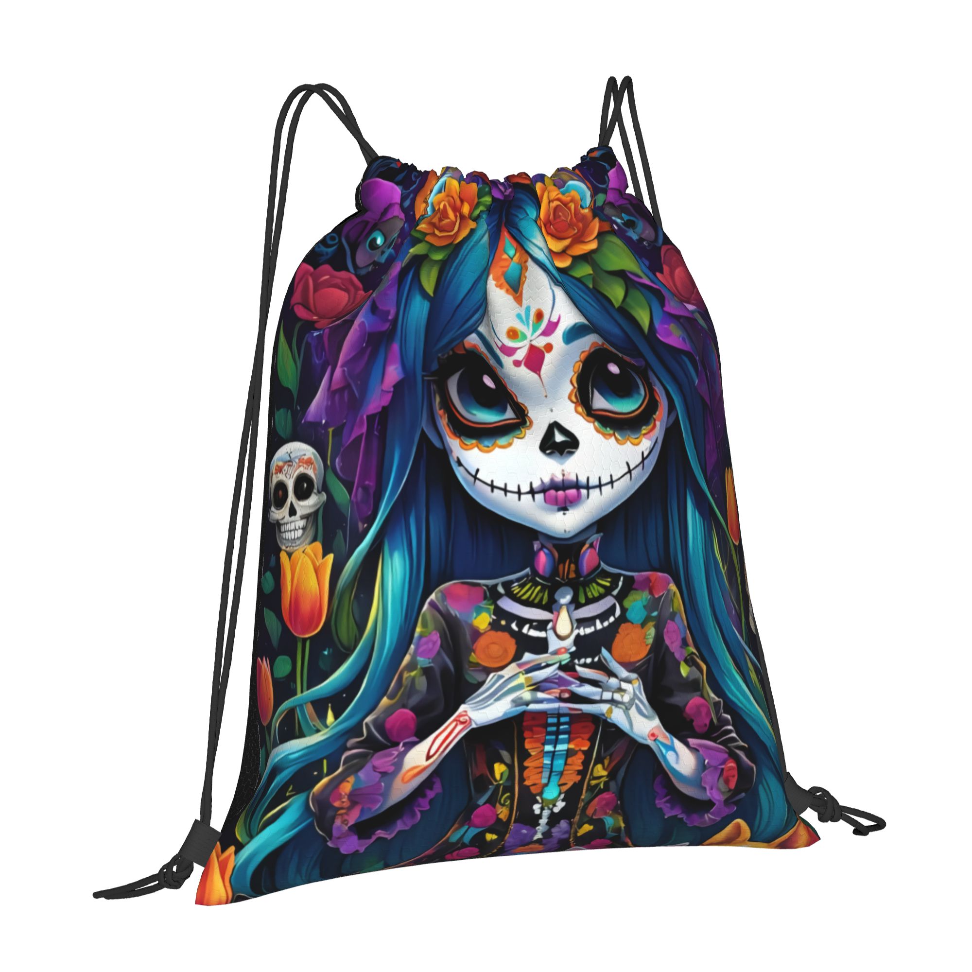 カスタムデイ・オブ・ザ・デッドギフト スケルトンガール ハロ - Women'S Yoga Bags のレビューと価格