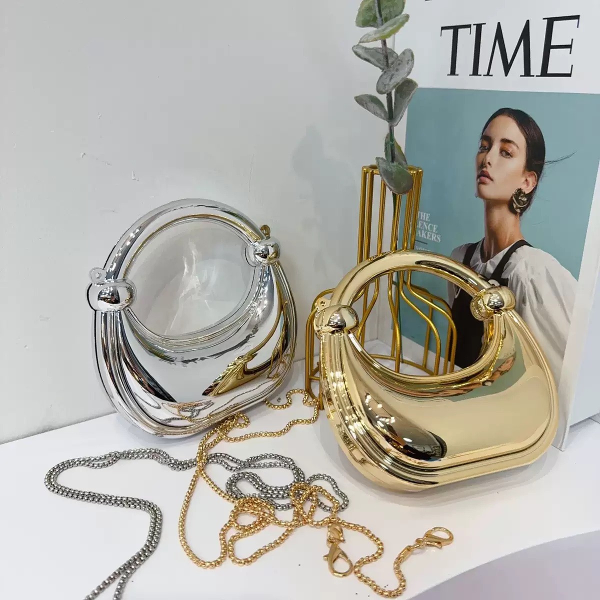 ミニゴールデンイブニングバッグ財布とハンドバッグ高級デザイナ - Women Bags Golden のレビューと価格
