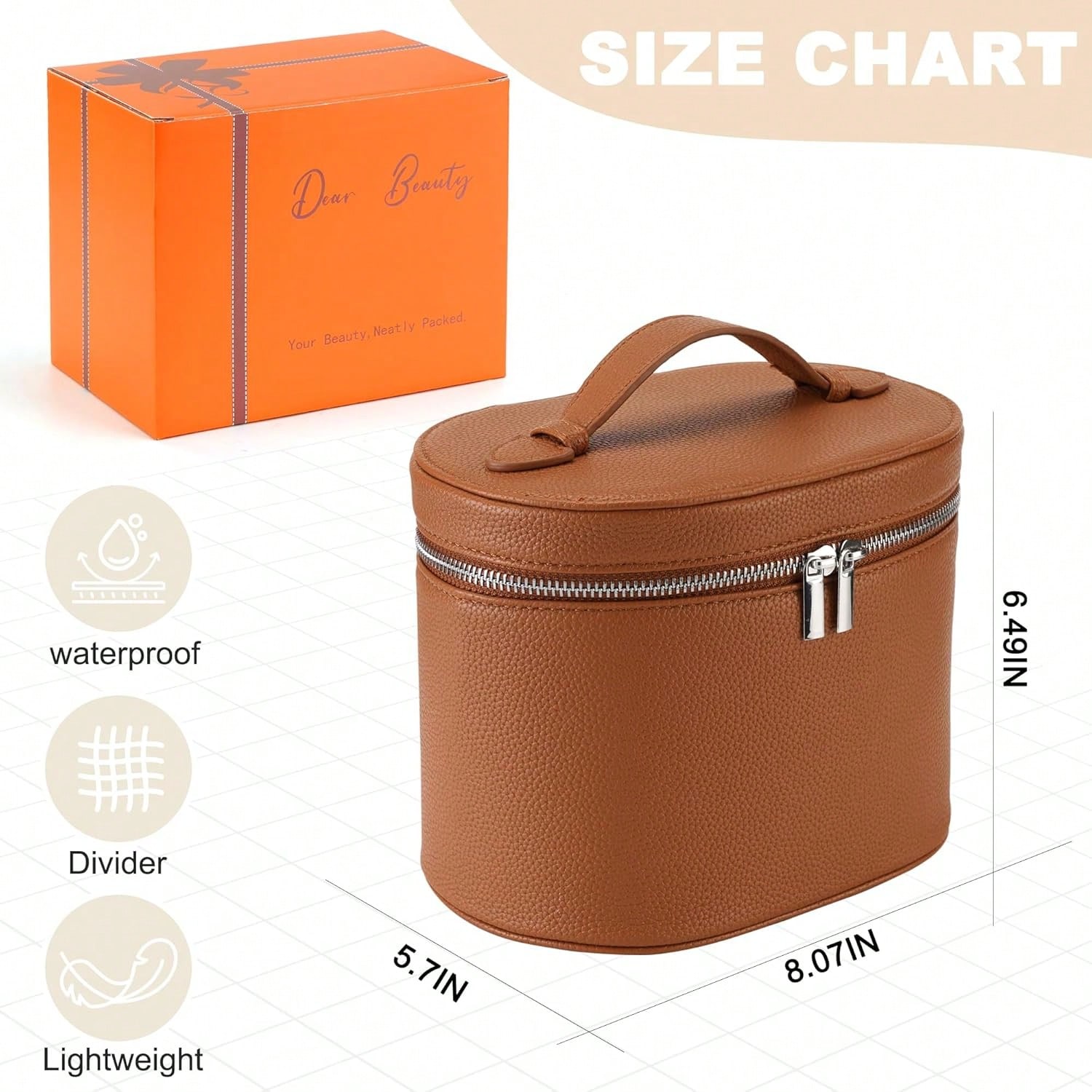 取り外し可能な仕切り付きトラベルメイクアップバッグ、女性用ポ - Women Vanity Bags のレビューと価格
