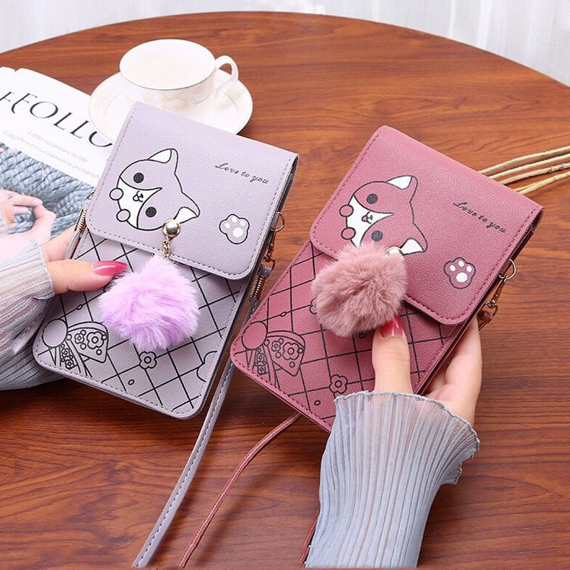 かわいい漫画柄のタッチスクリーン対応スマホバッグ 女性用 - - Women'S Crossbody Bags のレビューと価格