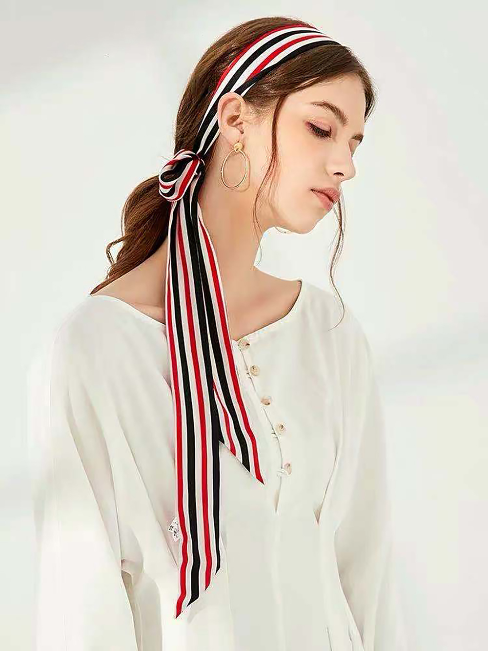 100% 天然桑シルクロングスカーフ無地ネッカチーフヘアネク - Women Bags Polene のレビューと価格