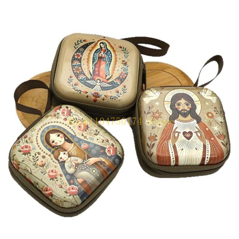 カトリックロザリオポーチ宗教ジュエリー収納ボックスロザリオ祈 - Women Bags In Sale のレビューと価格