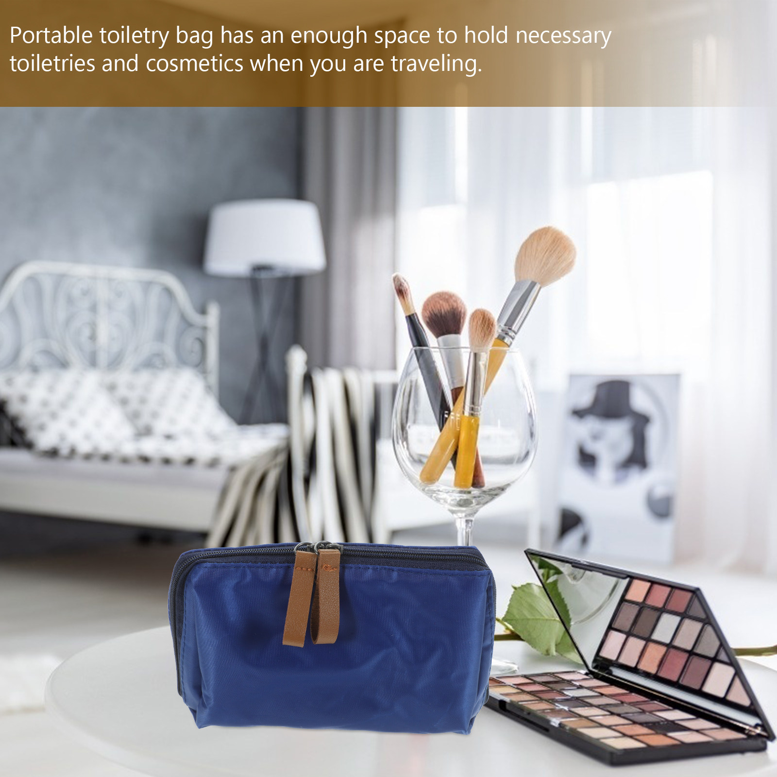 多機能ジッパー付きメイクアップバッグ。旅行用の化粧品や洗面用 - Women Vanity Bags のレビューと価格